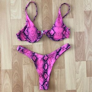 Fuchsia Snakeprint Bikini